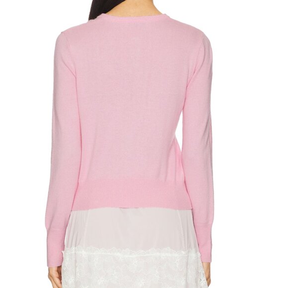 NEW GUIZIO Emelie Cropped Cardigan in Ballet Slipper Light Pink Long Sleeve Tee - Picture 3 of 7